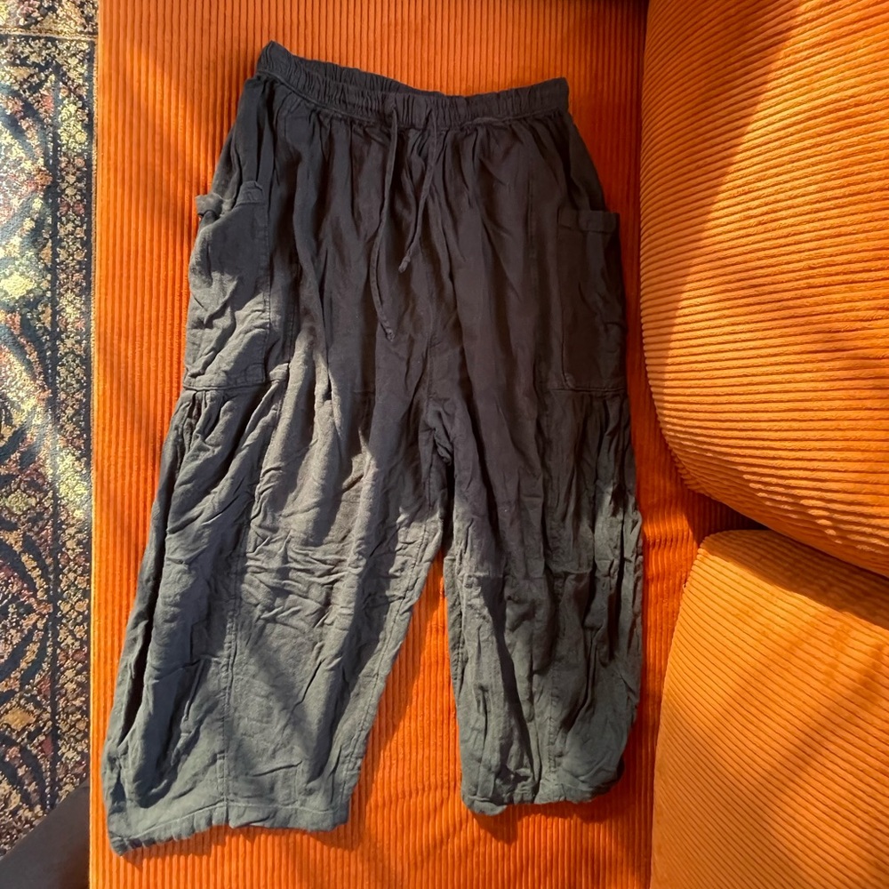 Free People Black Drawstring Pants